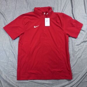 Nike Pullover Jacket Mens Medium Coaches Hooded 1/4 Zip Golf FJ9548-657 Swoosh